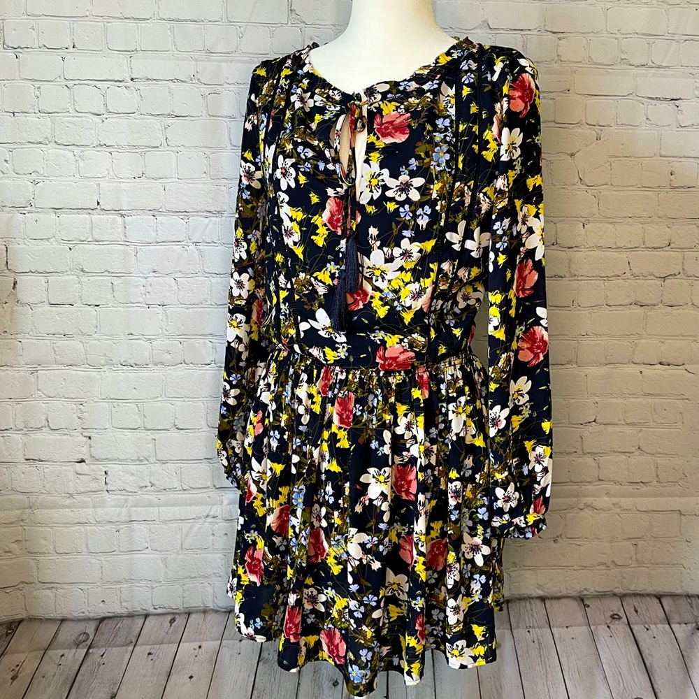 Banana Republic Women's Navy Blue Floral Dress